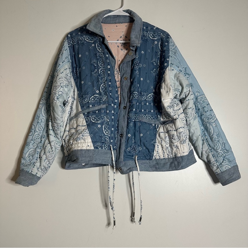 Blank Nyc Reversible Paisley Patchwork Denim Jack… - image 7